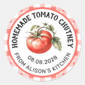 Tomatensaus etiketter watercolor tomaat ronde sticker (Voorkant)