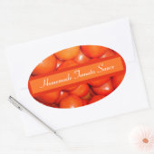 Tomatensaus/gesneden inbliketiket ovale sticker (Envelop)