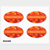 Tomatensaus/gesneden inbliketiket ovale sticker (Vel)