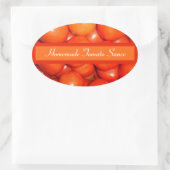 Tomatensaus/gesneden inbliketiket ovale sticker (Tas)