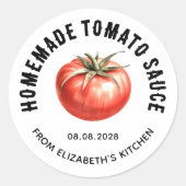 Tomatensaus inblikken label zelfgemaakte tomaat (Voorkant)