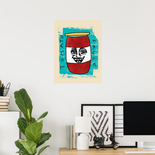 Tomatensaus Poster Wall Art (Thuiskantoor)