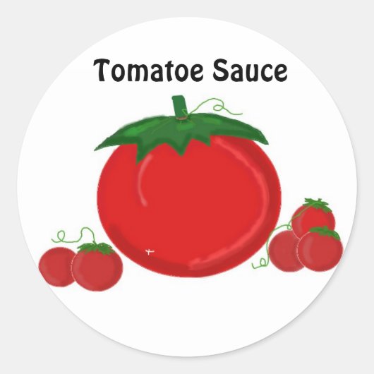 Tomatensaus Ronde Sticker (Voorkant)