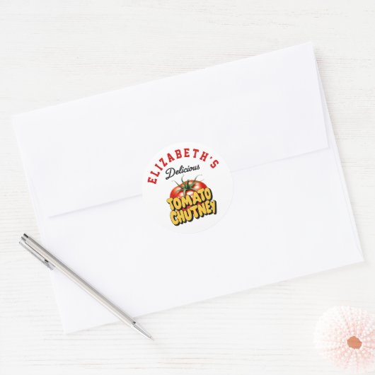 Tomatensaus Ronde Sticker (Envelop)