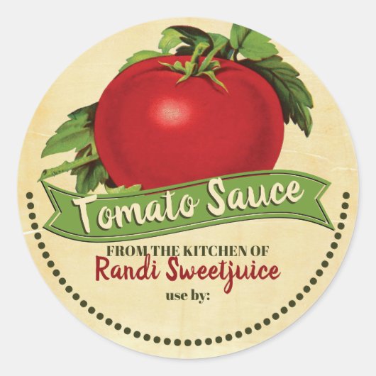 Tomatensaus salsa gepersonaliseerd inblikken label (Voorkant)
