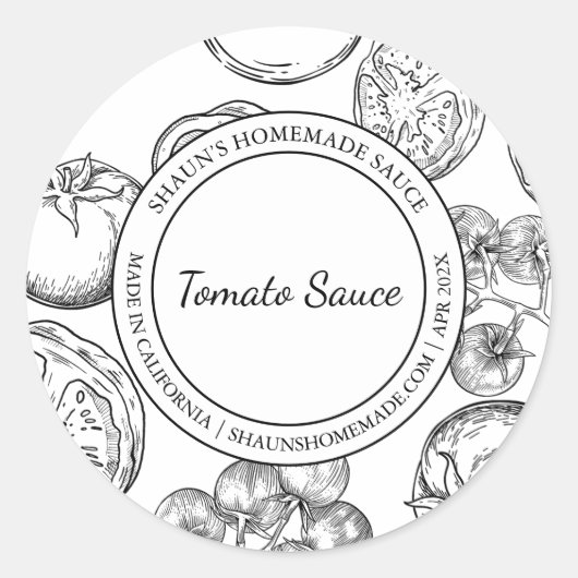 Tomatensaus Schets Modern label (Voorkant)