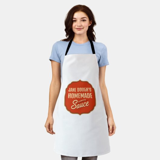 tomatensaus schort (Gedragen)
