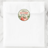 Tomatensaus sticker met vintage achtergrond (Tas)