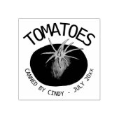 tomatensaus tomaten groenten, blik in blik op rubberstempel (Afrduk)