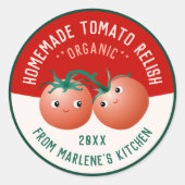 Tomatensaus voor je eigen keukenrecept ronde sticker (Voorkant)