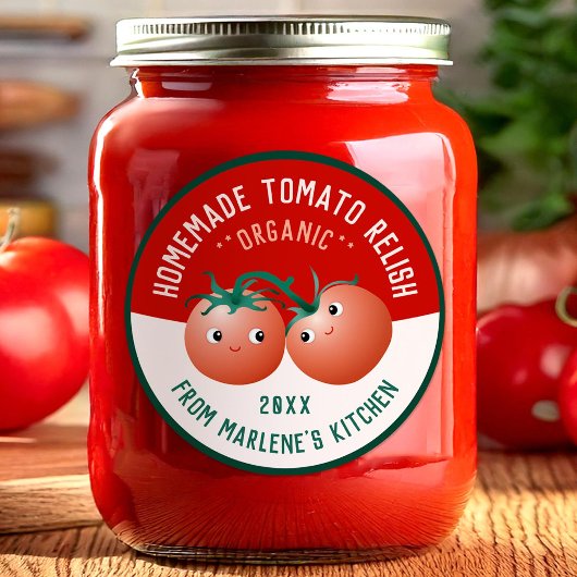 Tomatensaus voor je eigen keukenrecept ronde sticker