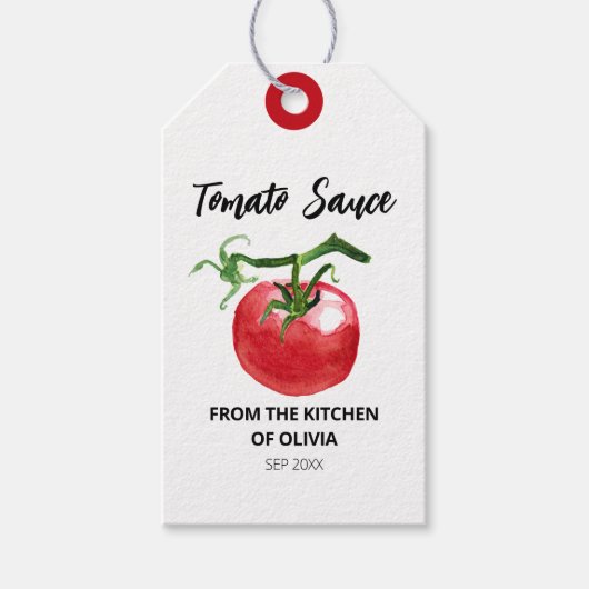 Tomatensaus Waterverf Cadeaulabel (Voorkant)