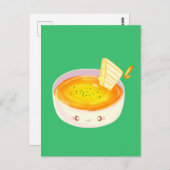 Tomatensoep en broodje met gegrilde kaas briefkaart (Voorkant / Achterkant)