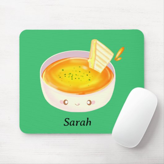 Tomatensoep en broodje met gegrilde kaas muismat (Met muis)