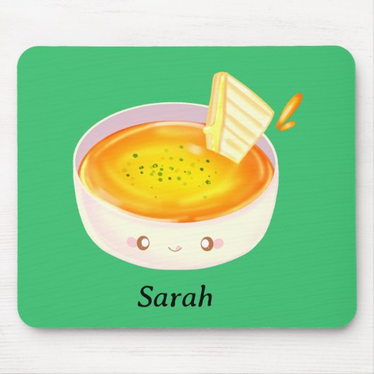 Tomatensoep en broodje met gegrilde kaas muismat (Voorkant)