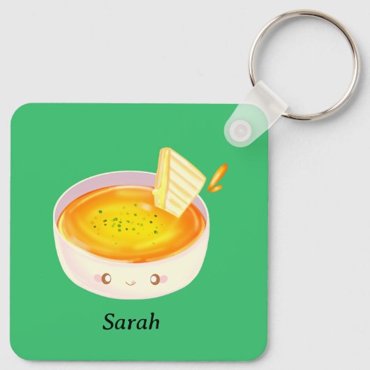 Tomatensoep en broodje met gegrilde kaas sleutelhanger (Achterkant)