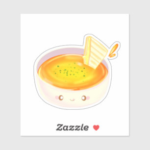 Tomatensoep en broodje met gegrilde kaas sticker