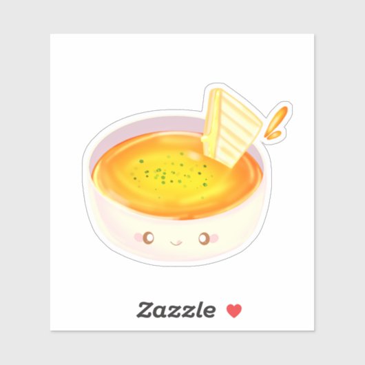 Tomatensoep en broodje met gegrilde kaas sticker (Vel)