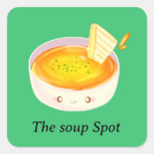 Tomatensoep en broodje met gegrilde kaas vierkante sticker (Voorkant)