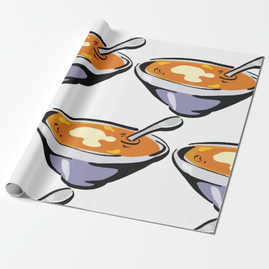 Tomatensoep met lepel cadeaupapier (Uitgerold)