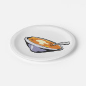 Tomatensoep met lepel papieren bordje (Gekanteld)