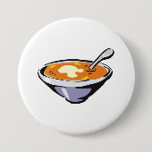 Tomatensoep met lepel ronde button 7,6 cm (Voorkant)