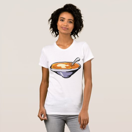 Tomatensoep met lepel t-shirt (Voorkant volledig)