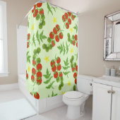 Tomatentango:  groentedruk douchegordijn (In situ)