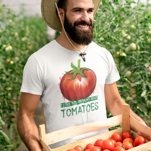 Tomatenteler waar ik van hou, uit mijn hoofd tomat t-shirt