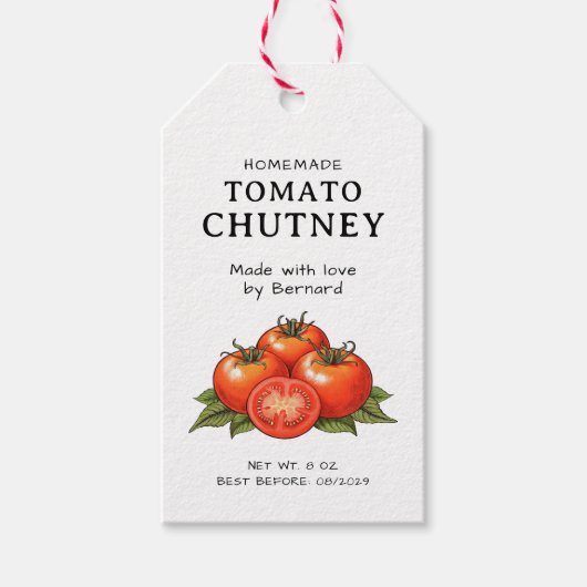 Tomatichutney-etiket Cadeaulabel (Voorkant)