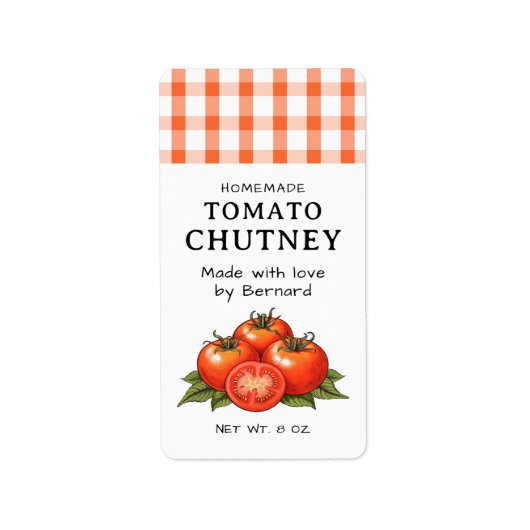 Tomatichutney-labels Etiket (Voorkant)