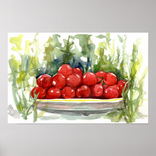 Tomatjes Tuin Groente Aquarel Poster
