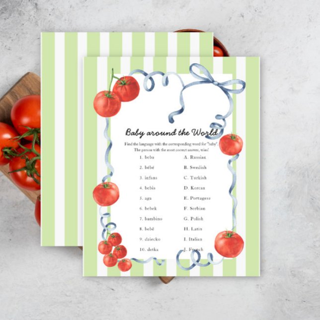 Tomato baby shower - baby around the world game (Creator heeft geüpload)