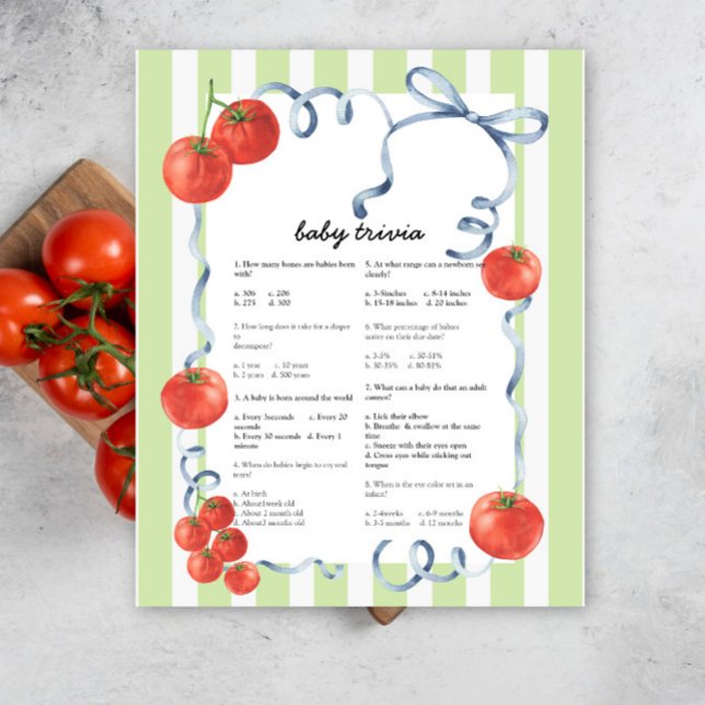Tomato Baby shower - Baby trivia spel (Creator heeft geüpload)