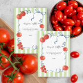 Tomato baby shower - diaper raffle  informatiekaartje