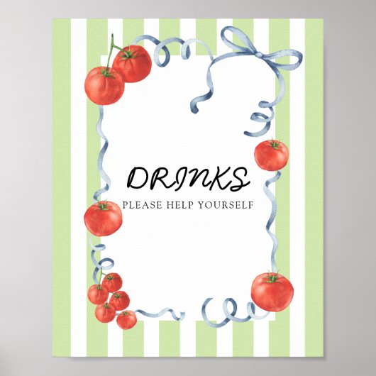 Tomato Baby shower Drinks Poster (Voorkant)