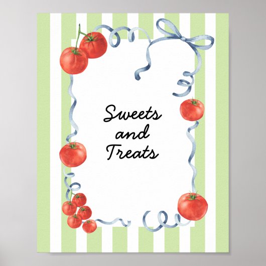 Tomato Baby shower Sweets & Treats Poster (Voorkant)