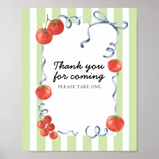 Tomato Baby shower Thank you for coming Poster (Voorkant)