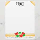 Tomato basil lasagna pasta menu letterhead (Voorkant)