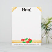 Tomato basil lasagna pasta menu letterhead (Staand voorkant)