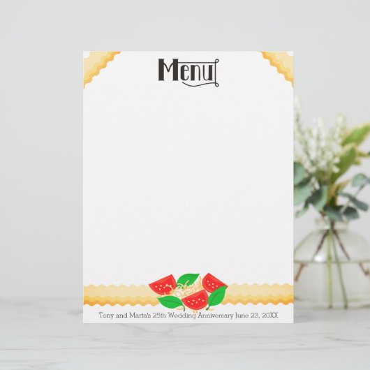 Tomato basil lasagna pasta menu letterhead (Staand voorkant)