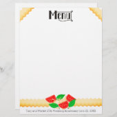 Tomato basil lasagna pasta menu letterhead (Voorkant / Achterkant)