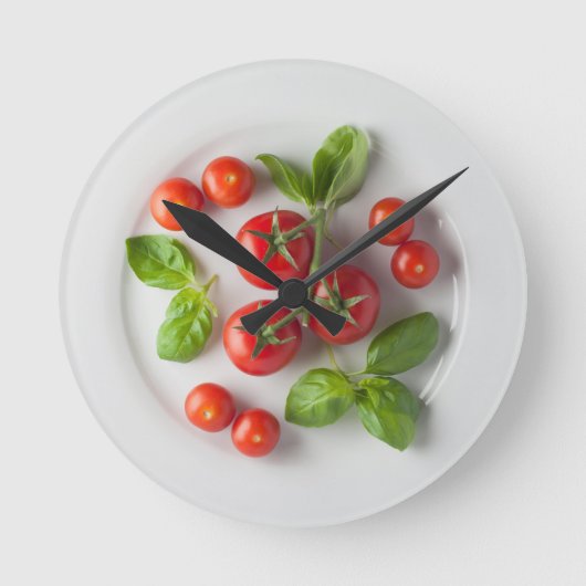 Tomato & Basil-wandklok Ronde Klok (Voorkant)