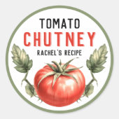 Tomato Chutney Canning label met  gevoel (Voorkant)