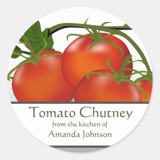 Tomato Chutney Ronde Sticker (Voorkant)