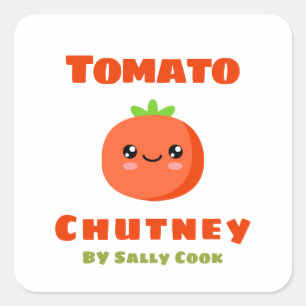 Tomato chutney vierkante sticker