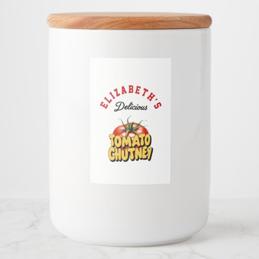 Tomato Chutney Voedselcontainer Etiket (Voorkant)