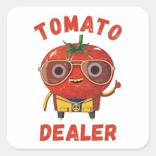 Tomato Dealer Vierkante Sticker (Voorkant)