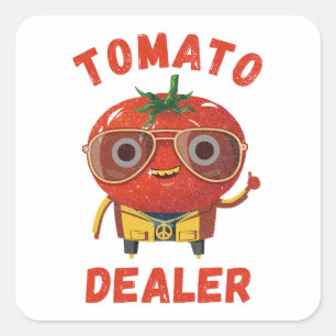 Tomato Dealer Vierkante Sticker