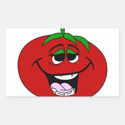 Tomato Face Rechthoekige Sticker (Voorkant)